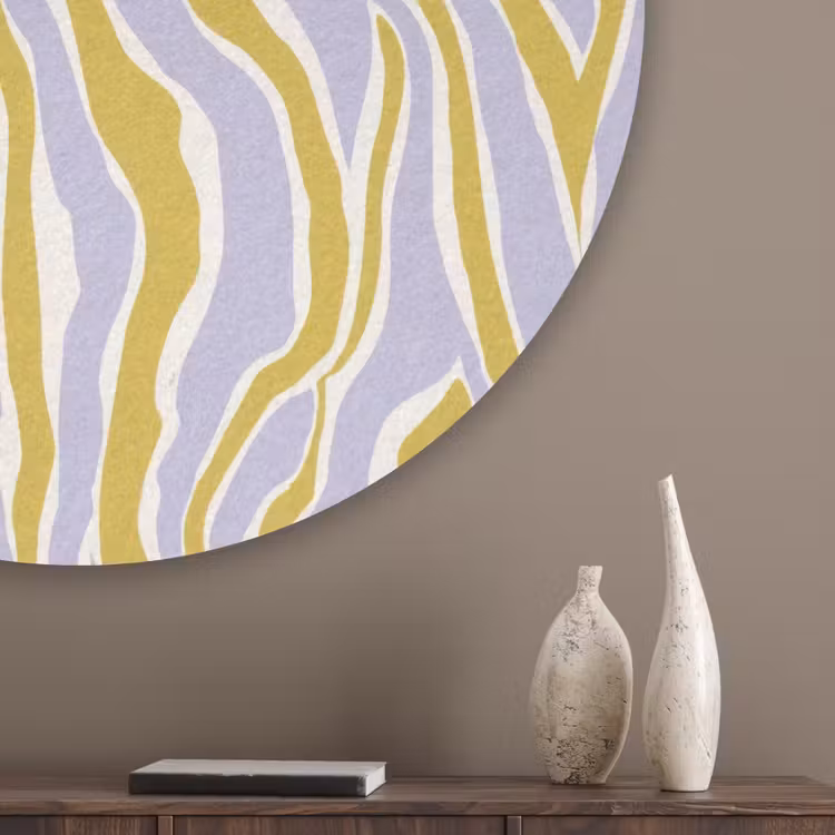 Zebra - Modern - Meerkleurig Akoestische PET Vilt - Rond klein 838 -sfeer5_closeup