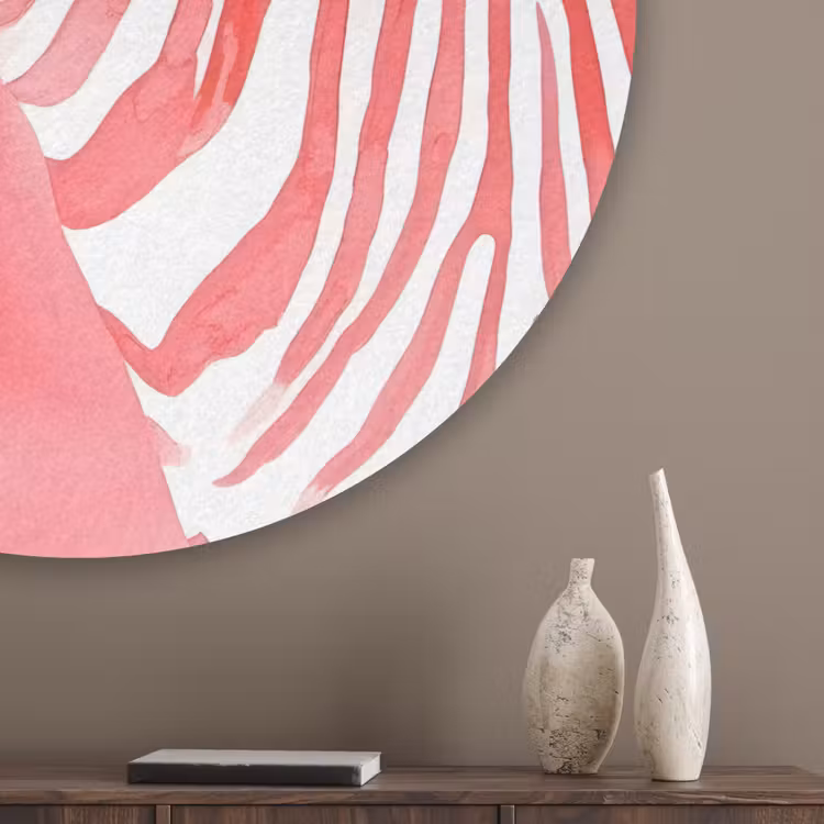 Zebra - Pink - Verf Akoestische PET Vilt - Rond klein -sfeer5_closeup
