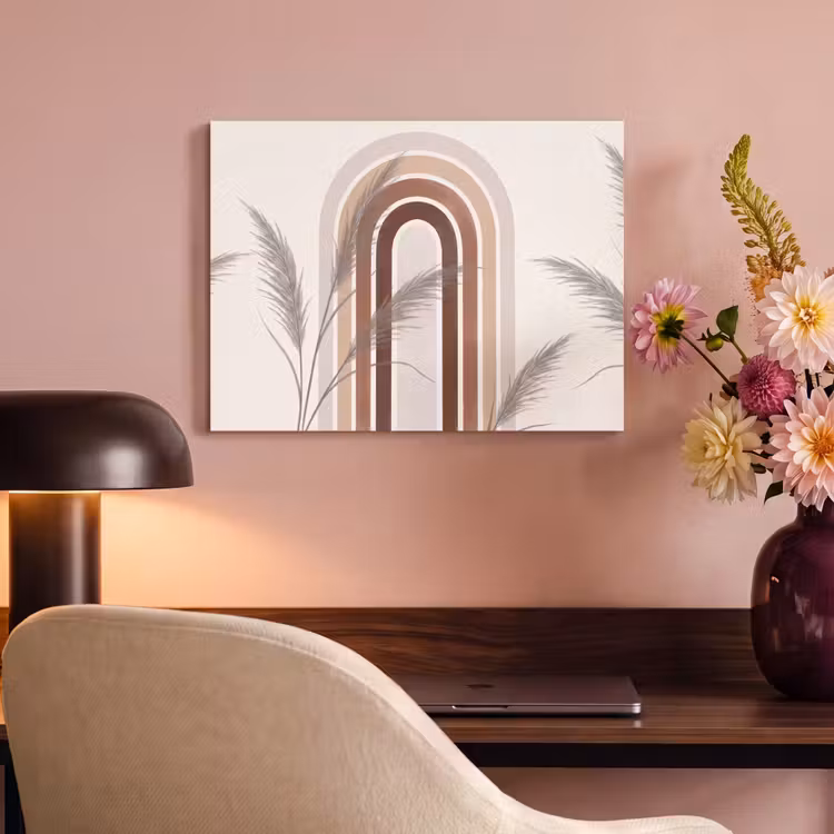 Abstract - Bogen - Plant - Boho - Beige PET vilt klein -sfeer3