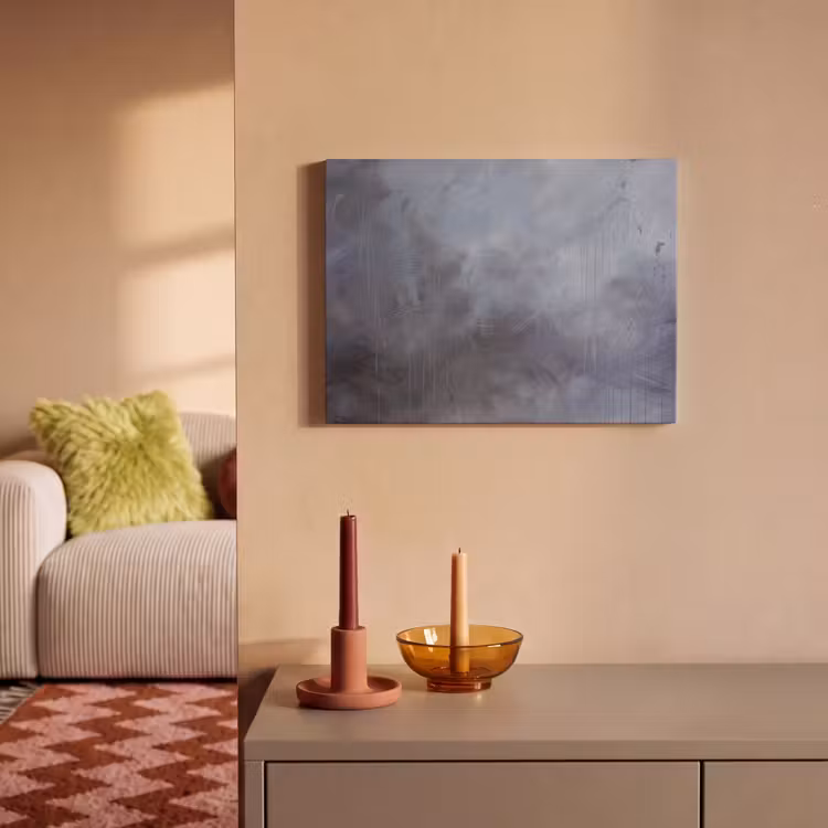 Abstract - Kwaststreken - Modern - Kunst - Grijs PET vilt klein -sfeer1