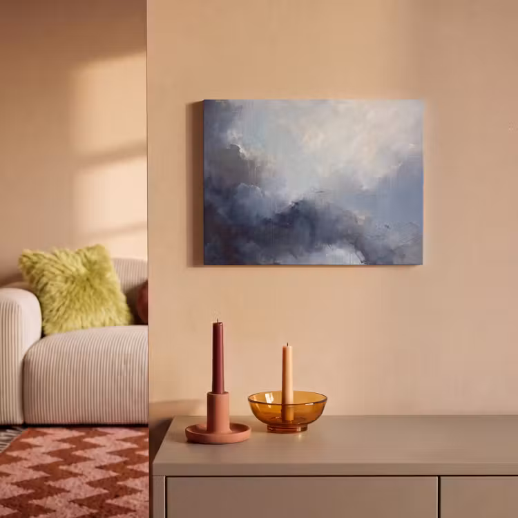 Abstract - Wolken - Modern - Blauw - Kunst PET vilt klein -sfeer1