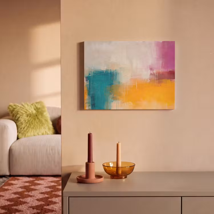 Abstract - Kleurrijk - Modern - Kunst - Oranje PET vilt klein -sfeer1