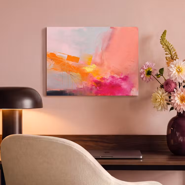 Abstract - Kleurrijk - Modern - Roze PET vilt klein -sfeer3
