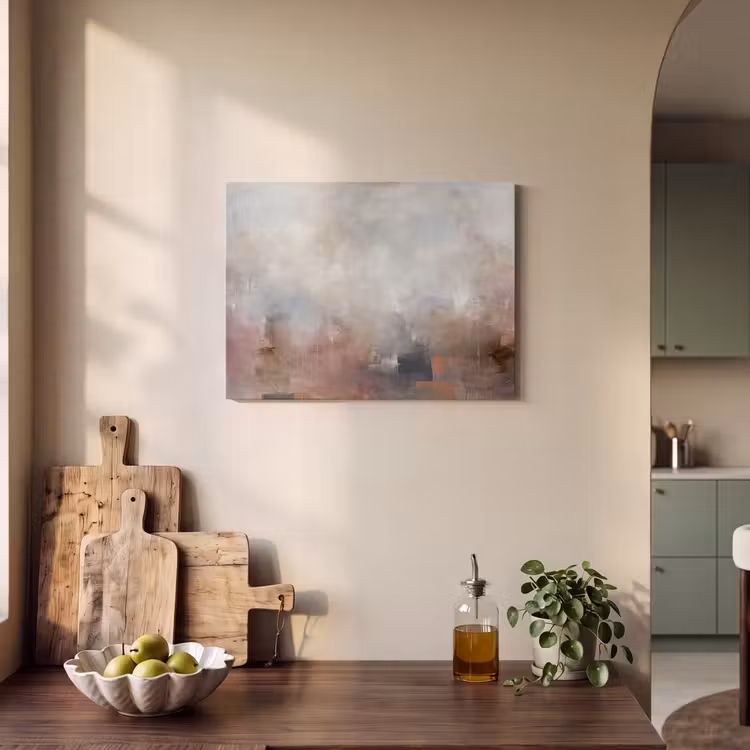 Abstract - Vloeiend - Kunst - Modern - Beige PET vilt klein -sfeer2