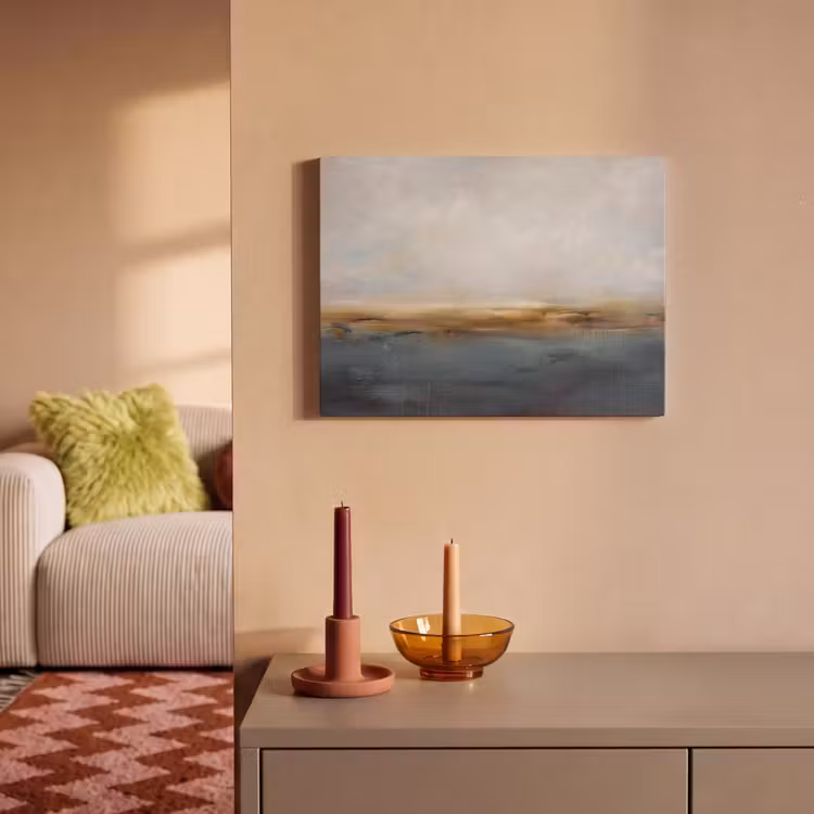 Abstract - Horizon - Water - Modern - Beige PET vilt klein -sfeer1