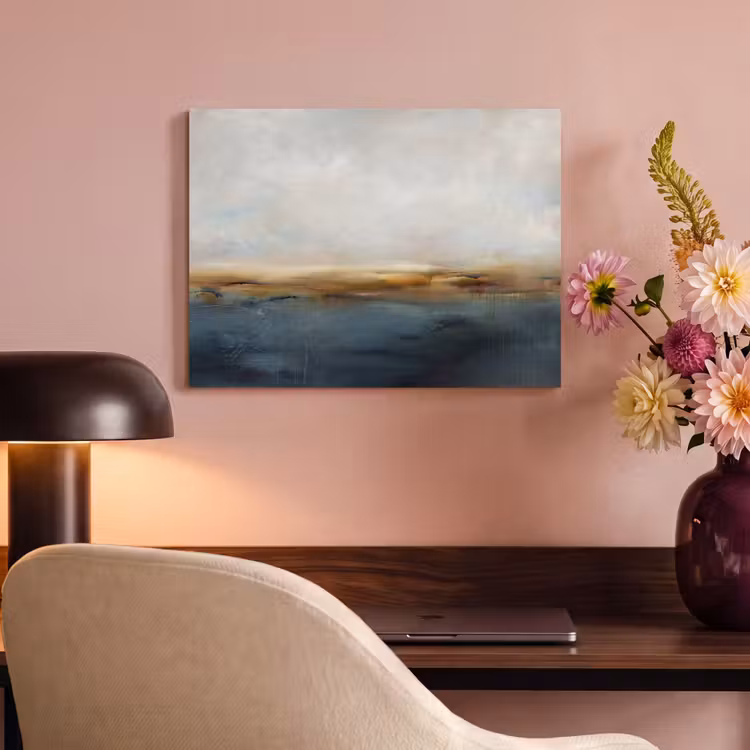 Abstract - Horizon - Water - Modern - Beige PET vilt klein -sfeer3