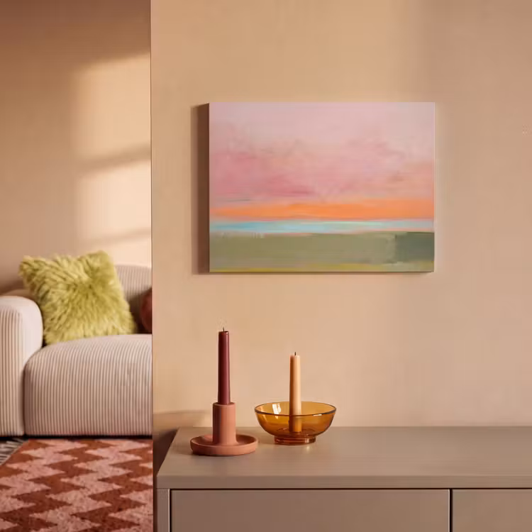 Abstract - Landschap - Modern - Roze - Oranje PET vilt klein -sfeer1