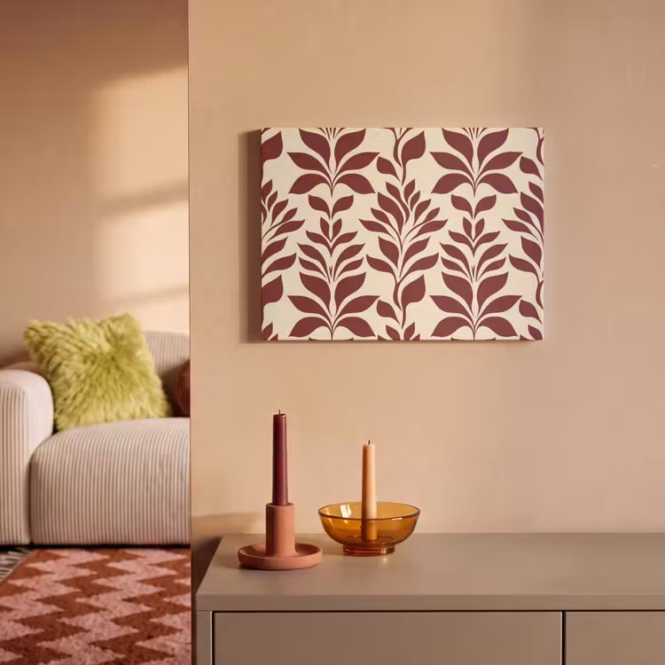 Abstract - Bladeren - Burgundy PET vilt klein 837 -sfeer1