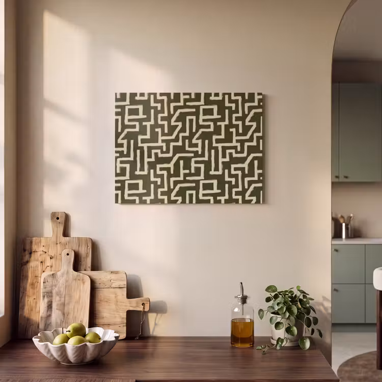 Abstract - Lijnen - Groen PET vilt klein 837 -sfeer2