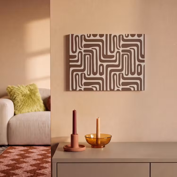 Abstract - Patroon - Bruin PET vilt klein 837 -sfeer1