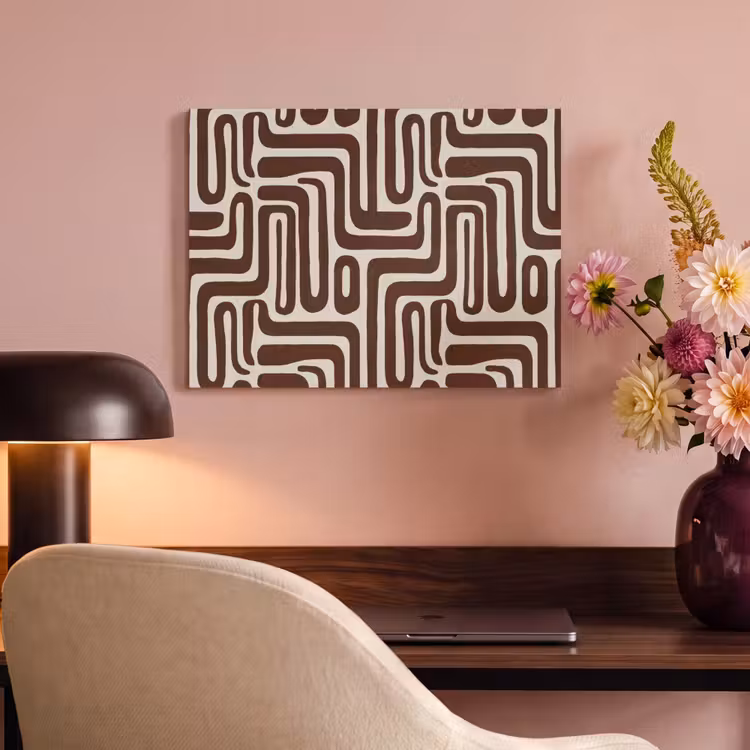 Abstract - Patroon - Bruin PET vilt klein 837 -sfeer3