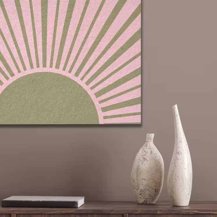 Abstract - Stralen - Grafisch - Roze - Groen PET vilt klein -sfeer6_closeup