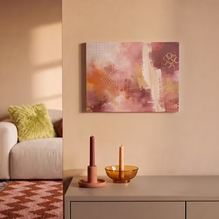 Abstract - Rood - Goud - Modern - Kunst PET vilt klein -sfeer1