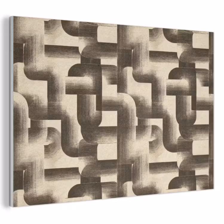 Abstract - Retro - Zwart PET vilt klein 837 -3d