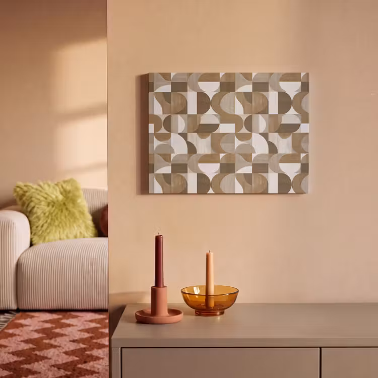 Abstract - Retro - Bruin PET vilt klein 837 -sfeer1