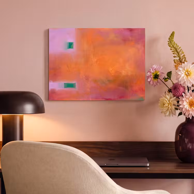 Abstract - Vlakken - Kunst - Modern - Oranje PET vilt klein -sfeer3