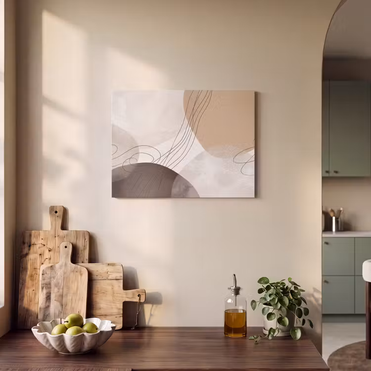 Acoustic Panel - Abstraction - Beige - Modern - Abstractie - Beige - Modern PET vilt klein