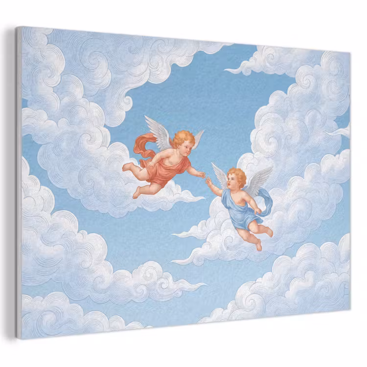 Engel - Vliegend - Klassiek - Blauw PET vilt klein -3d