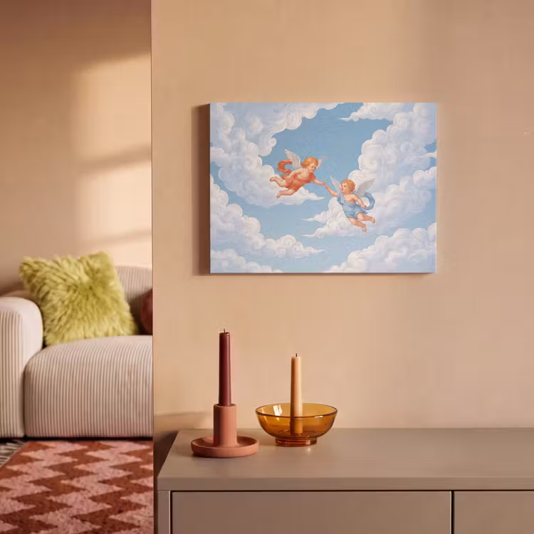 Engel - Vliegend - Klassiek - Blauw PET vilt klein -sfeer1