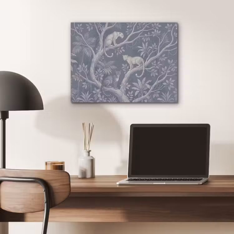 Dieren - Jungle - Illustratie - Bomen - Blauw PET vilt klein -sfeer5