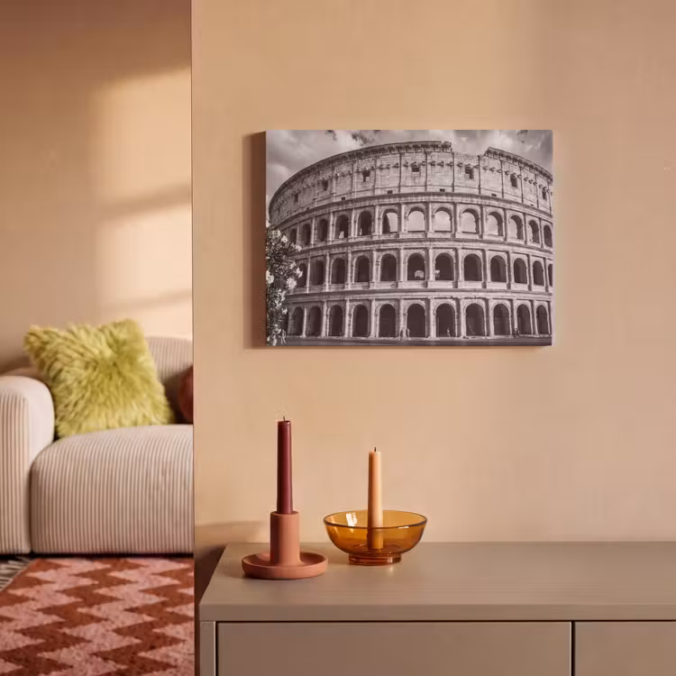 Architectuur - Colosseum - Rome - Historisch - Zwart-wit PET vilt klein -sfeer1