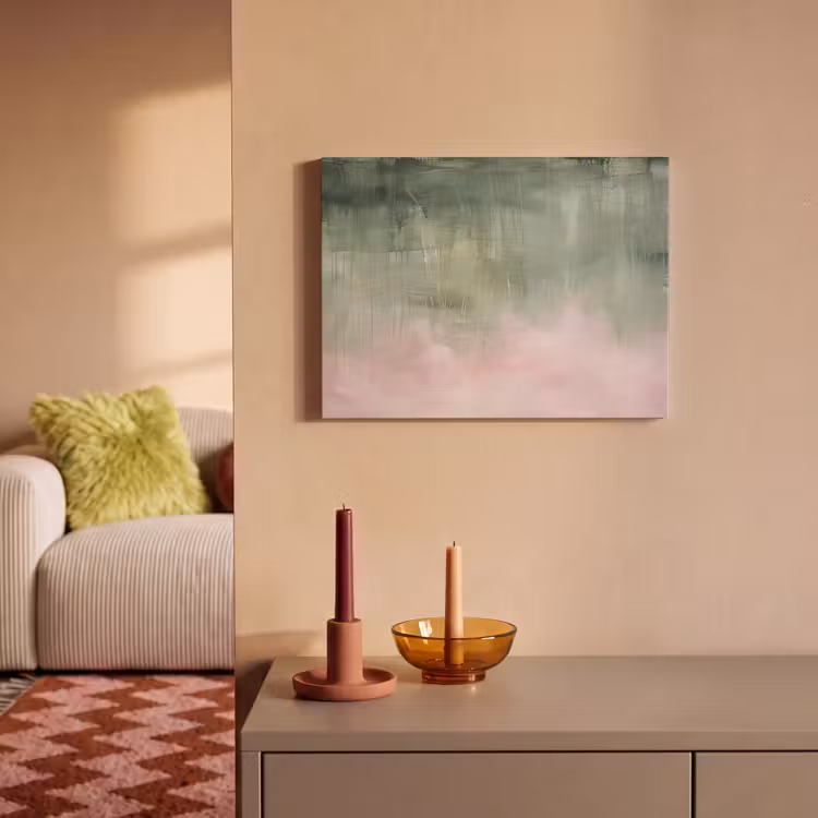 Kunst - Abstract - Modern - Groen - Roze PET vilt klein -sfeer1