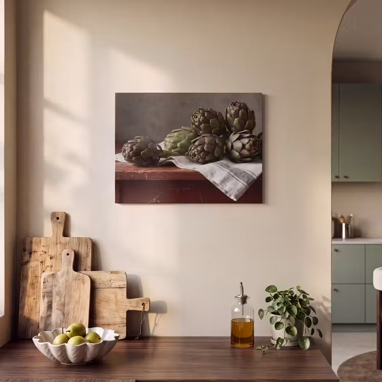 Acoustic Panel - Artichoke - Food - Rustic - Artisjok - Eten - Rustiek PET vilt klein