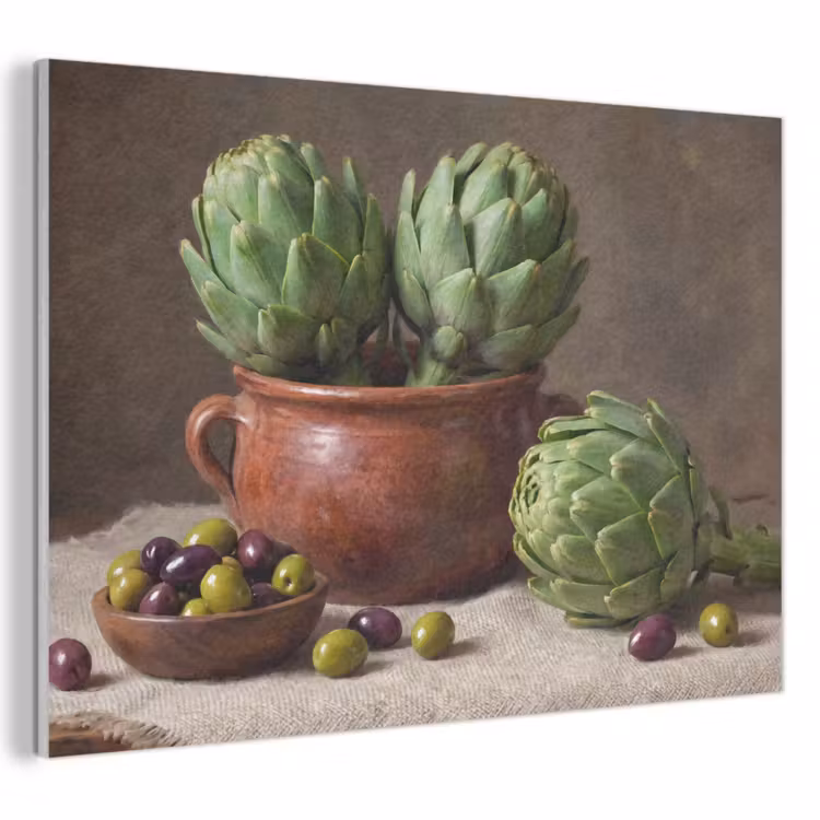 Acoustic Panel - Artichokes - Olives - Food - Artisjokken - Olijven - Eten PET vilt klein