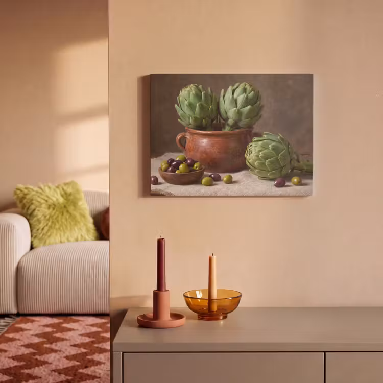 Acoustic Panel - Artichokes - Olives - Food - Artisjokken - Olijven - Eten PET vilt klein
