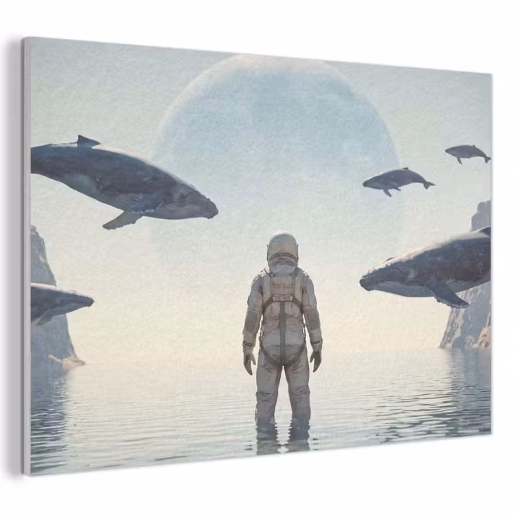 Acoustic Panel - Astronaut - Whale - Fantasy - Ruimtevaarder - Walvis - Fantasie PET vilt klein