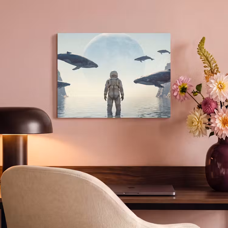 Acoustic Panel - Astronaut - Whale - Fantasy - Ruimtevaarder - Walvis - Fantasie PET vilt klein