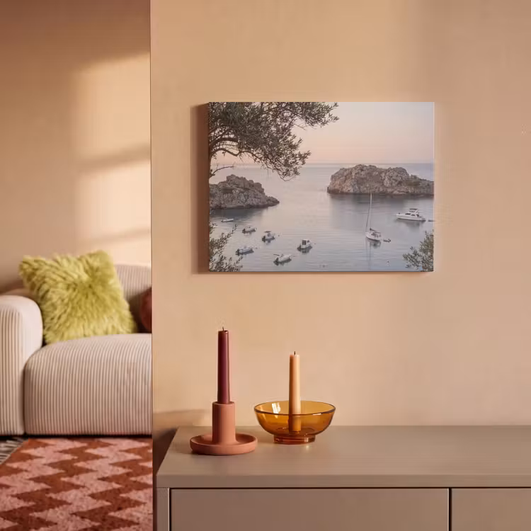 Acoustic Panel - Bay - boats - sunset - Baai - boten - zonsondergang PET vilt klein