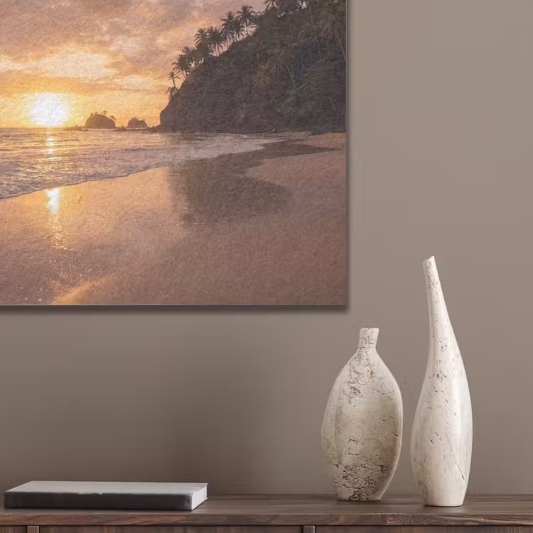 Strand - Zonsondergang - Natuur - Tropisch - Oranje PET vilt klein -sfeer6_closeup