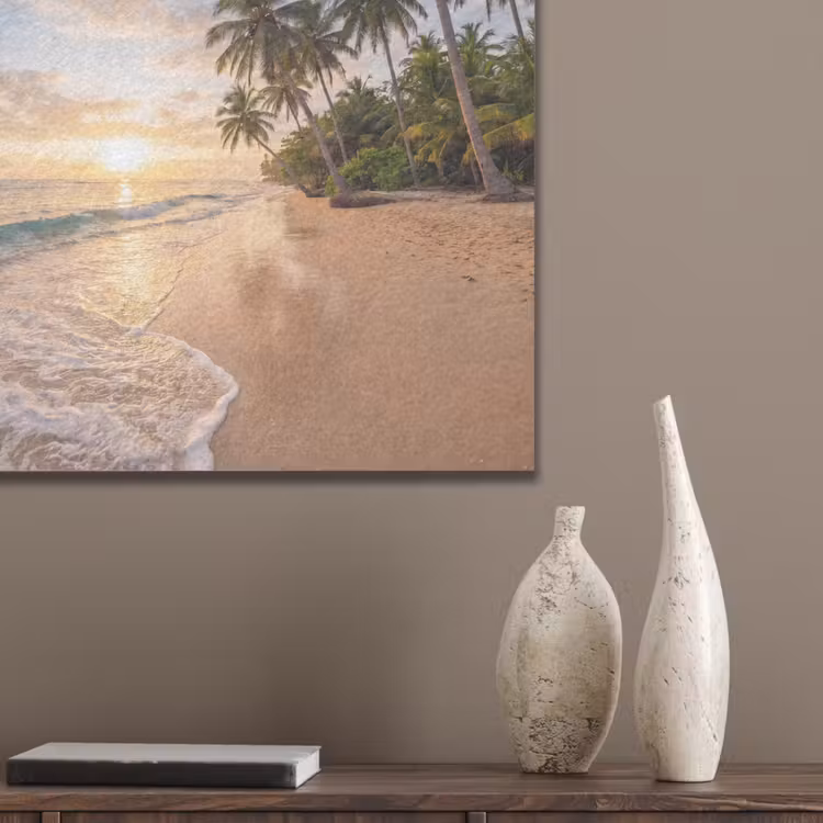 Strand - Zonsondergang - Tropisch - Natuur - Goud PET vilt klein -sfeer6_closeup