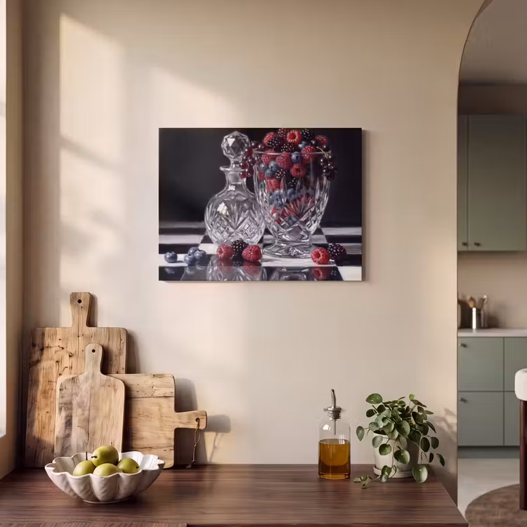 Acoustic Panel - Berries - Crystal - Still Life - Bessen - Kristal - Stilleven PET vilt klein