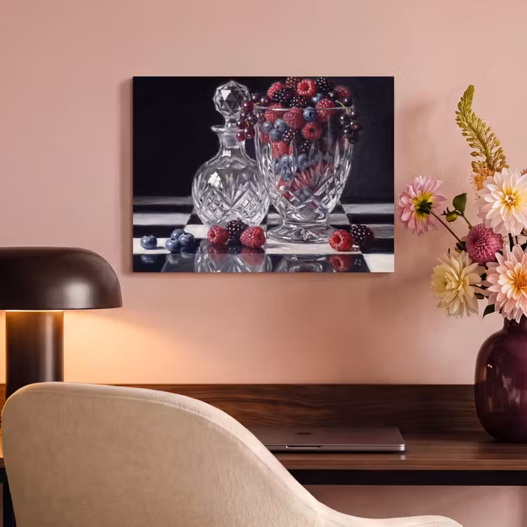 Acoustic Panel - Berries - Crystal - Still Life - Bessen - Kristal - Stilleven PET vilt klein