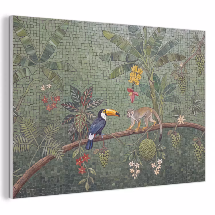 Vogel - Dier - Jungle - Mozaïek - Natuur PET vilt klein -3d