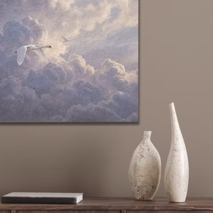 Vogel - Vliegend - Natuur - Wit - Wolken PET vilt klein -sfeer6_closeup