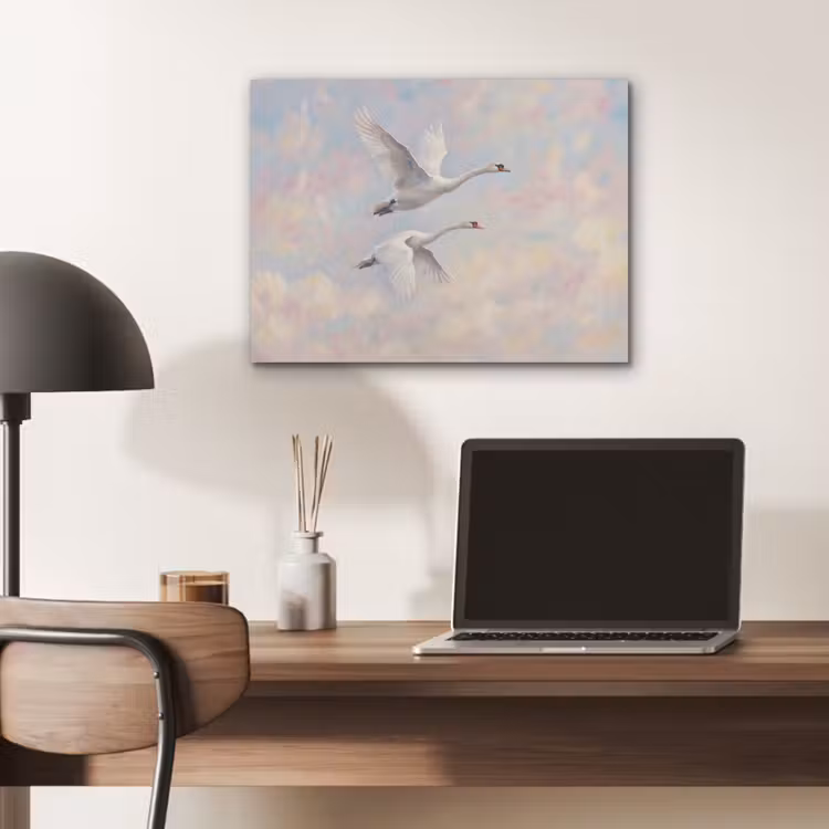 Vogel - Vliegend - Lucht - Modern - Pastel PET vilt klein -sfeer5