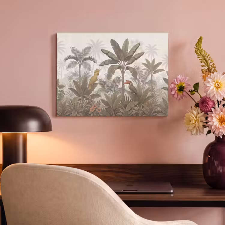 Vogel - Jungle - Tropisch - Illustratie - Groen PET vilt klein -sfeer3