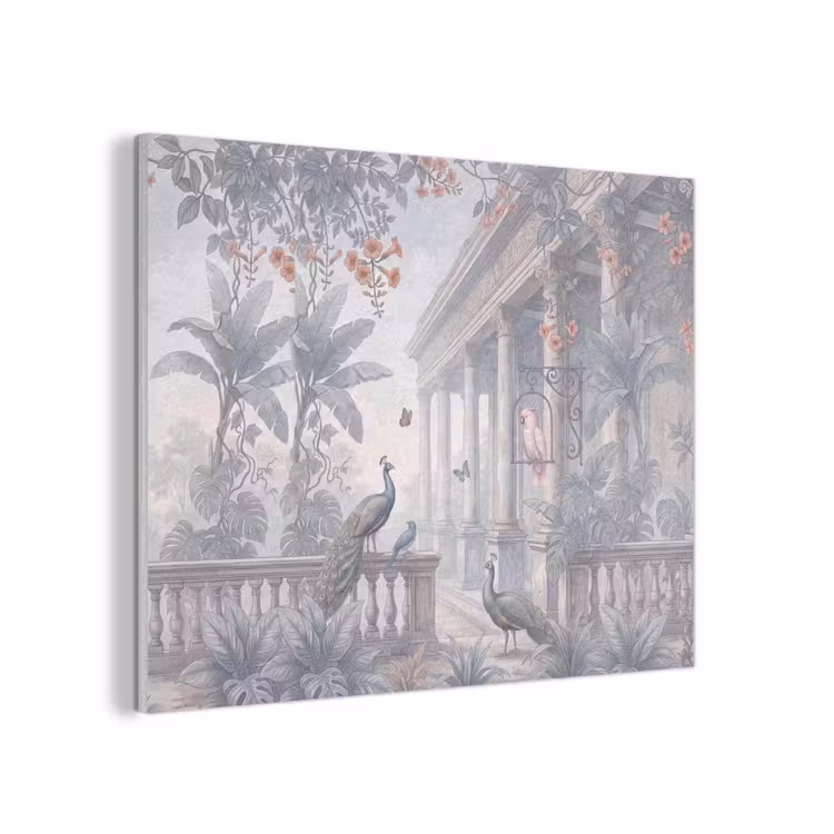 Vogel - Pauw - Architectuur - Klassiek - Groen PET vilt klein -3d