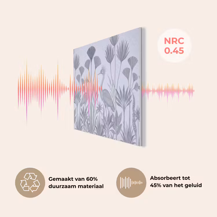 Vogel - Tropisch - Illustratie - Blauwgrijs - Natuur PET vilt klein -USP_NL