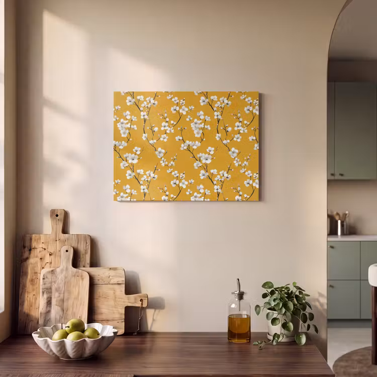 Bloesemtak - Aquarel - Geel PET vilt klein 837 -sfeer2