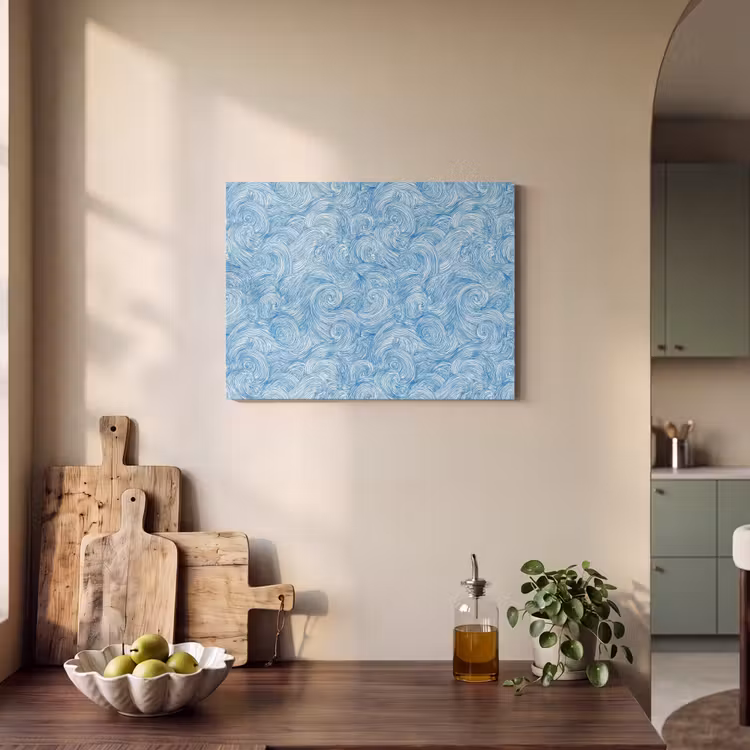 Blauw - Wit - Spiraal - Golven - Lijnen PET vilt klein 837 -sfeer2