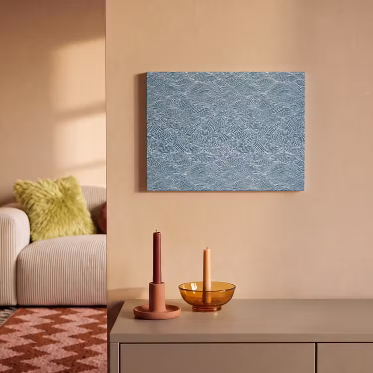 Blauw - Wit - Golven - Getekend - Textuur PET vilt klein 837 -sfeer1