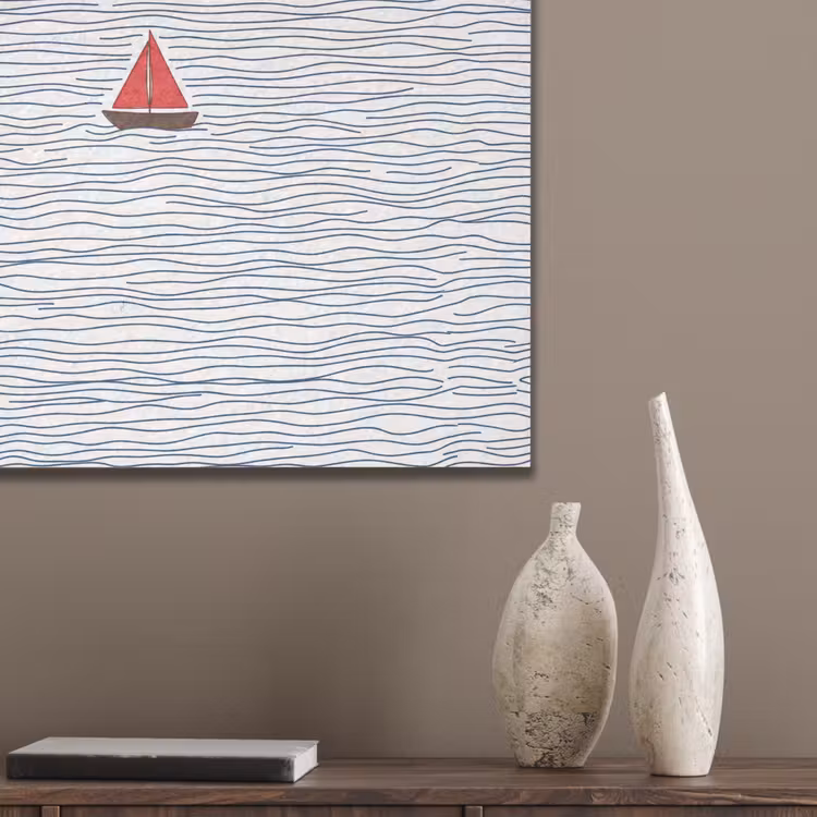 Boot - Water - Rood - Illustratie - Minimalistisch PET vilt klein -sfeer6_closeup