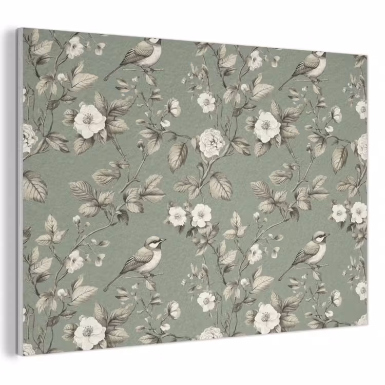 Botanisch - Vogels - Groen PET vilt klein 837 -3d
