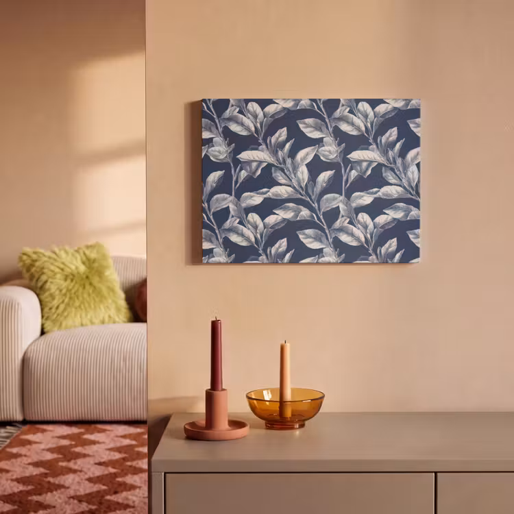 Botanisch - Patroon - Blauw PET vilt klein 837 -sfeer1