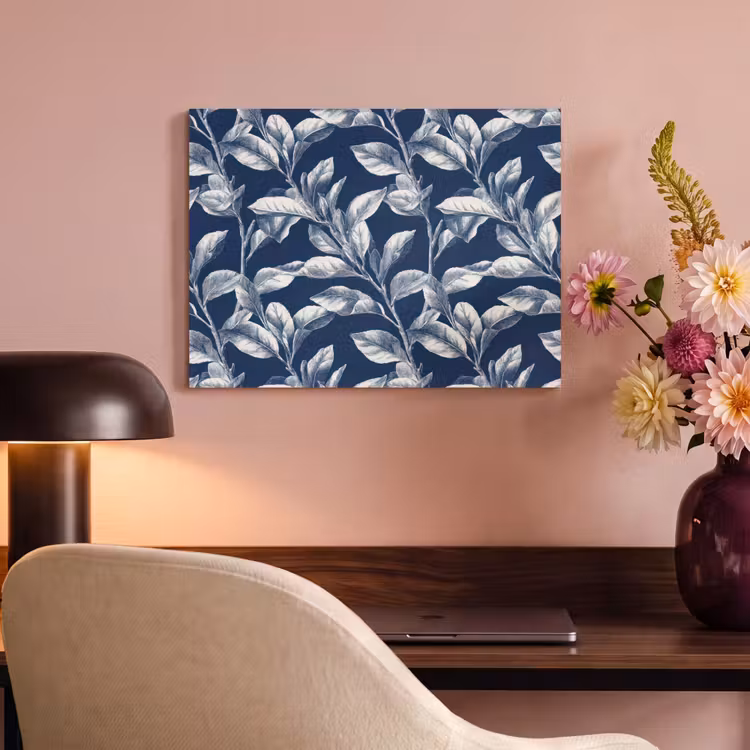 Botanisch - Patroon - Blauw PET vilt klein 837 -sfeer3