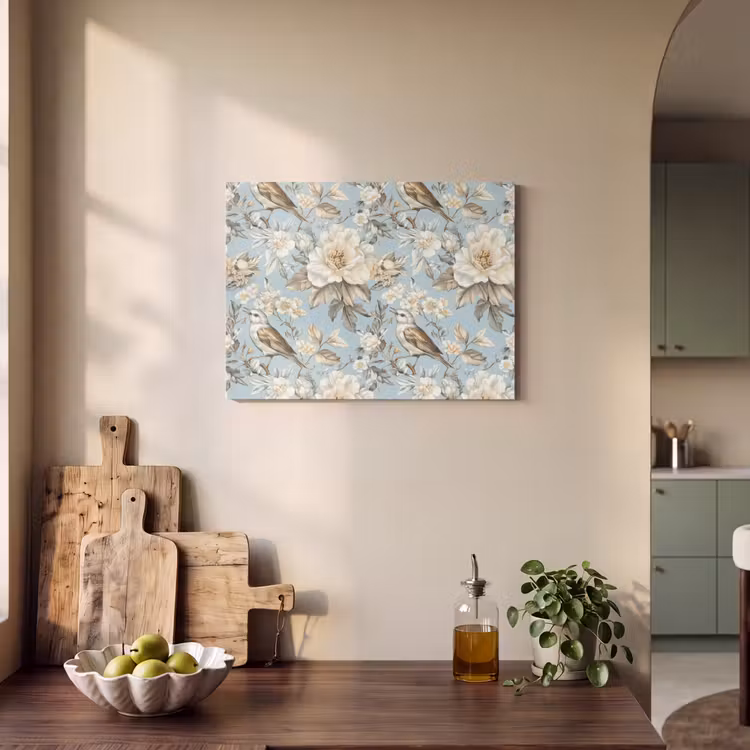 Botanisch - Zangvogel - Blauw PET vilt klein 837 -sfeer2